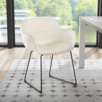 Silla Confidente Ores, Patin, Asiento tapizado, Ecopiel