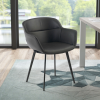 Silla Confidente Ores, 4 Patas, Cómoda, Ecopiel