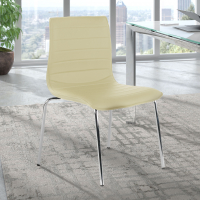 Silla confidente Alisa, Estructura cromada, Ecopiel
