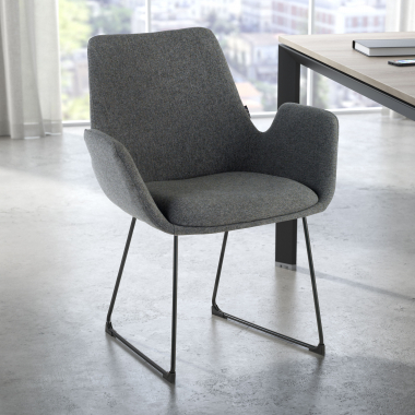 silla confidente antracita estructura patin tela brazos fijos 2