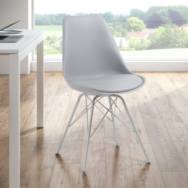 silla confidente gris silla pata metalica plastico sin brazos 2