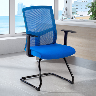 silla confidente azul silla confidente malla brazos fijos 2