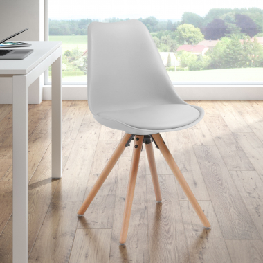 silla nordica blanco silla patas de madera plastico sin brazos 2