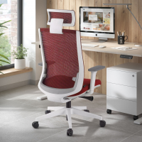 Silla de Oficina Boston white, Reposacabezas, Brazos Ajustables