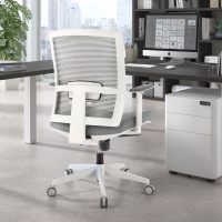 Silla de oficina ergonómica Akira white, mecanismo sincro