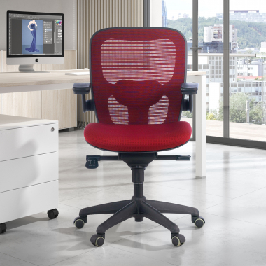 silla ergonomica rojo silla de oficina malla brazos moviles soporte lumbar 2