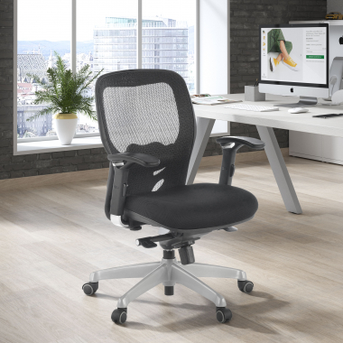 silla teletrabajo negro sin reposacabezas malla brazos regulables 3d soporte lumbar 2