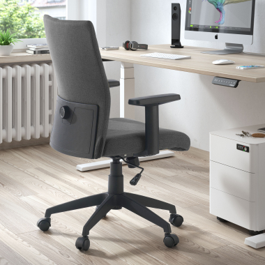 silla giratoria gris kobe tela brazos fijos soporte lumbar 2