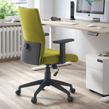 silla giratoria verde kobe tela brazos fijos soporte lumbar 2