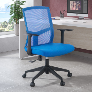silla giratoria azul silla de escritorio malla brazos fijos soporte lumbar 2