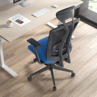 silla ergonomica azul ridley malla brazos regulables 3d soporte lumbar reposacabezas 2