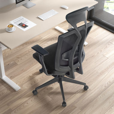 silla ergonomica negro ridley malla brazos regulables 3d soporte lumbar reposacabezas 2