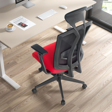 silla ergonomica rojo ridley malla brazos regulables 3d soporte lumbar reposacabezas 9