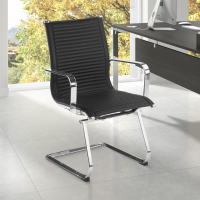 Sillón confidente de oficina Brenton, marco de acero, Patín
