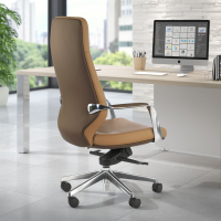 Sillón de oficina ejecutivo Rabat, mecanismo relax, aluminio, respaldo alto