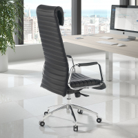 Sillón de oficina diseño Tower, reposacacabezas, Ecopiel
