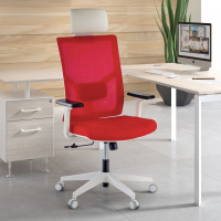 Silla de Escritorio Ergonómica Verdi white con reposacabezas, brazos ajustables