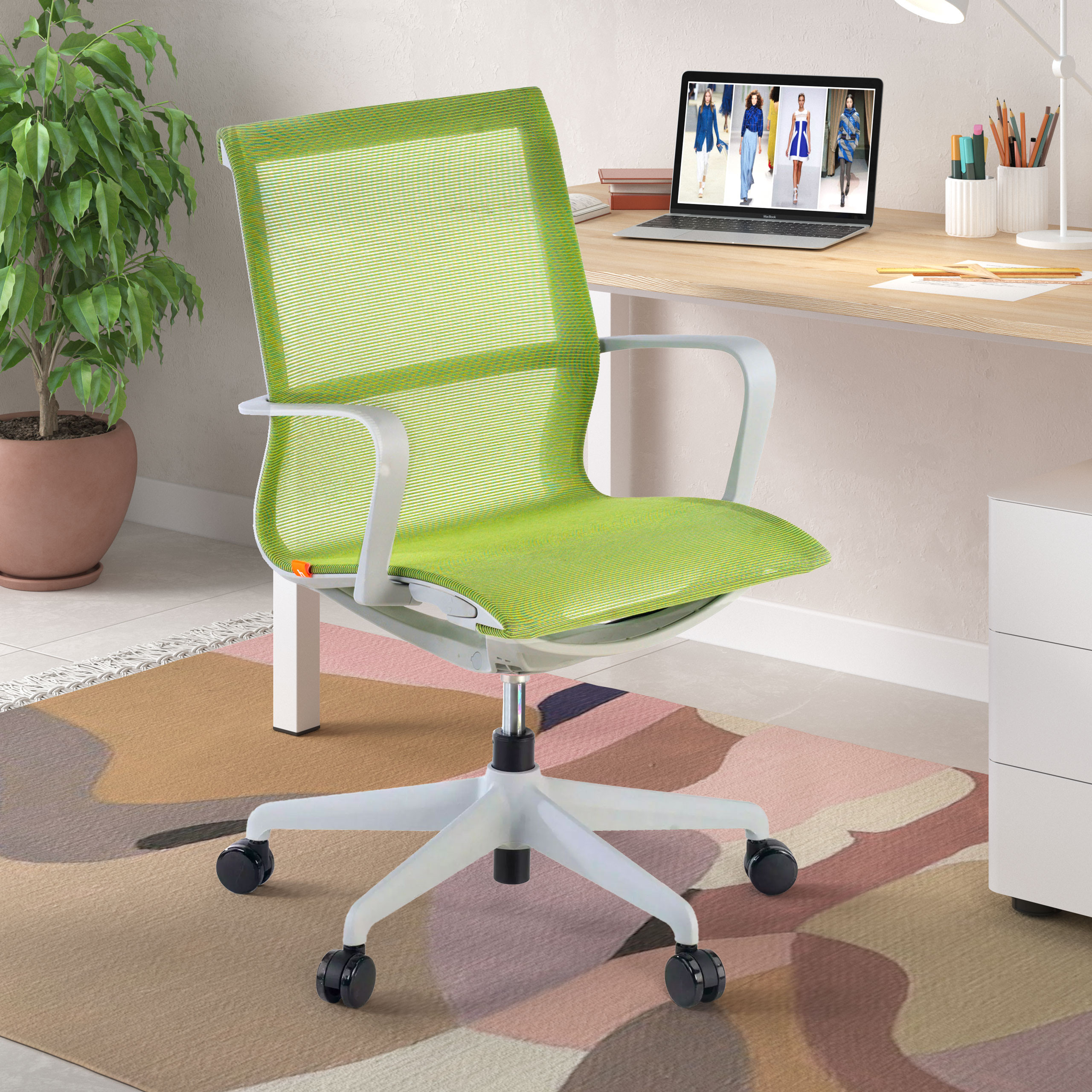 Sedia ufficio Design Fox white, Schienale Basculante, in ...