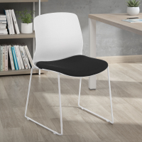 Silla confidente Swing, Cómoda, apilable, asiento tapizado