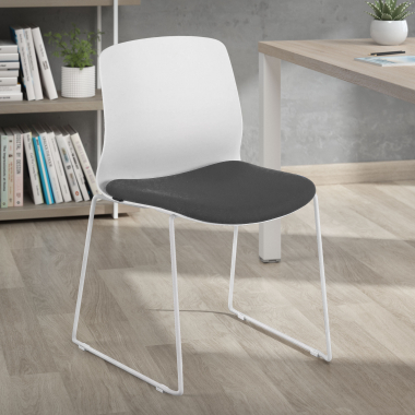 silla confidente gris silla sin brazos tela sin brazos 2