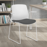 Silla Confidente Swing, con brazos, apilable, asiento tapizado