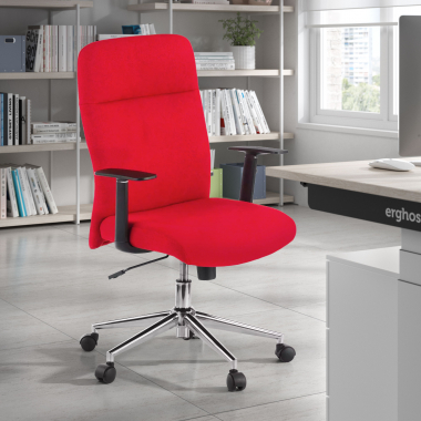 silla de oficina rojo smith tela brazos fijos 2