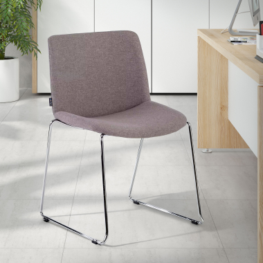silla confidente gris sin brazos tela brazos fijos 2