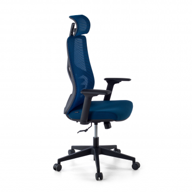 silla ergonomica azul quick malla brazos regulables 3d soporte lumbar reposacabezas 4