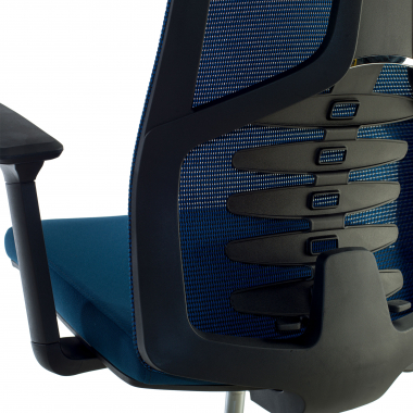 silla ergonomica azul quick malla brazos regulables 3d soporte lumbar reposacabezas 5