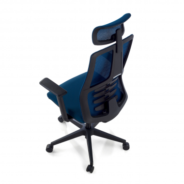 silla ergonomica azul quick malla brazos regulables 3d soporte lumbar reposacabezas 7