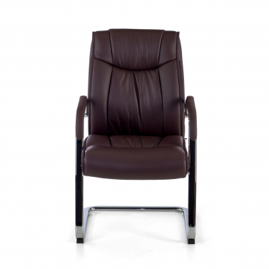silla confidente marron patin piel natural piel natural brazos tapizados 3