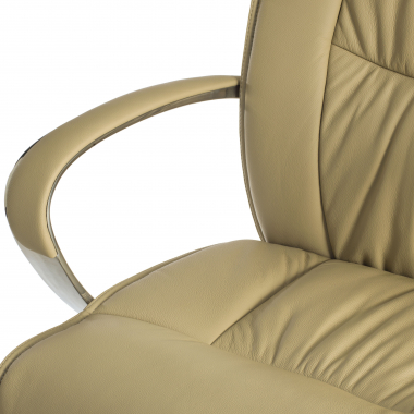 sillon de oficina beige respaldo ato piel natural piel natural brazos tapizados 7