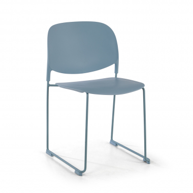 silla confidente azul sin brazos plastico sin brazos 1