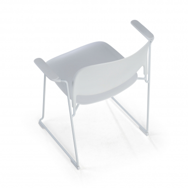 silla confidente blanco con brazos plastico brazos fijos 6