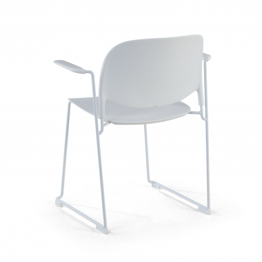 silla confidente blanco con brazos plastico brazos fijos 8