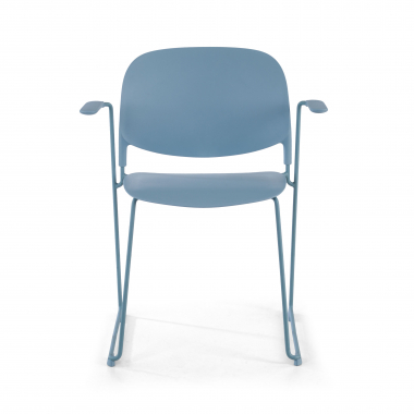 silla confidente azul con brazos plastico brazos fijos 3