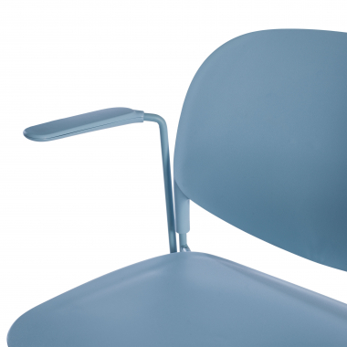 silla confidente azul con brazos plastico brazos fijos 5