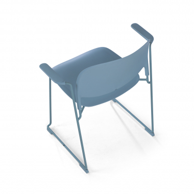 silla confidente azul con brazos plastico brazos fijos 6