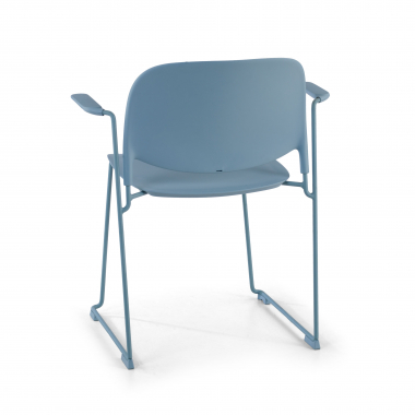 silla confidente azul con brazos plastico brazos fijos 7