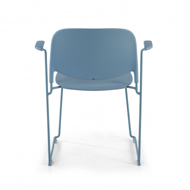 silla confidente azul con brazos plastico brazos fijos 8