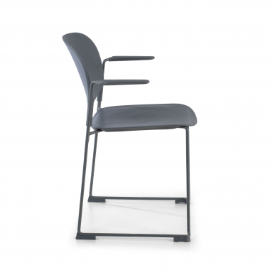 silla confidente gris con brazos plastico brazos fijos 4
