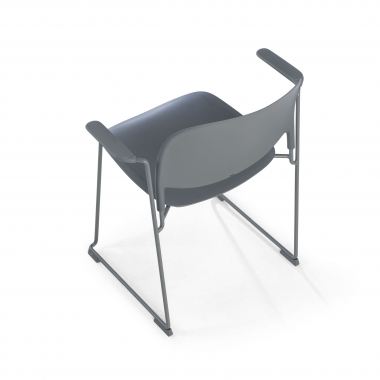 silla confidente gris con brazos plastico brazos fijos 6