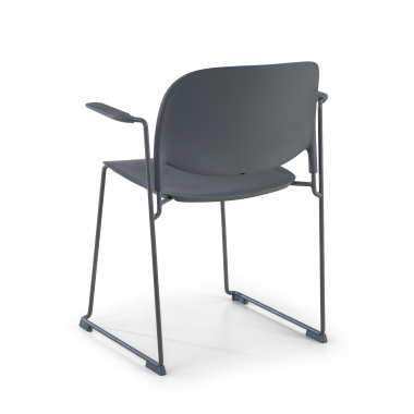 silla confidente gris con brazos plastico brazos fijos 7