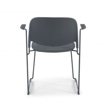 silla confidente gris con brazos plastico brazos fijos 8
