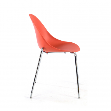 silla confidente rojo 4 patas plastico sin brazos 4