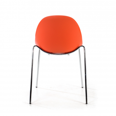 silla confidente rojo 4 patas plastico sin brazos 6