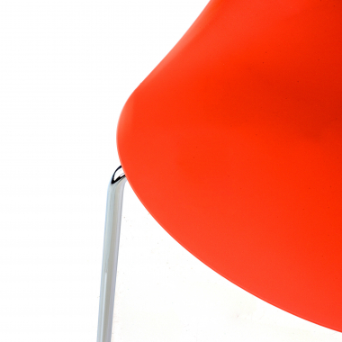 silla confidente rojo 4 patas plastico sin brazos 7