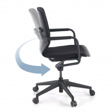 silla giratoria negro silla de escritorio tela brazos fijos 4