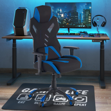 silla gaming azul fenix malla brazos regulables 3d 2