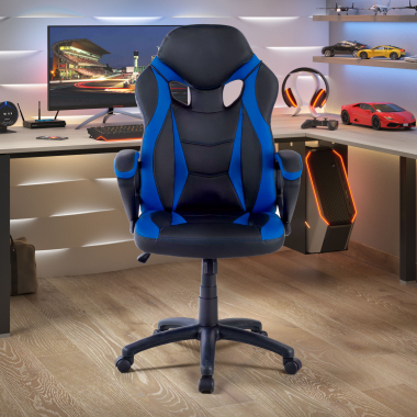 silla gaming azul drift piel sintetica brazos fijos 2